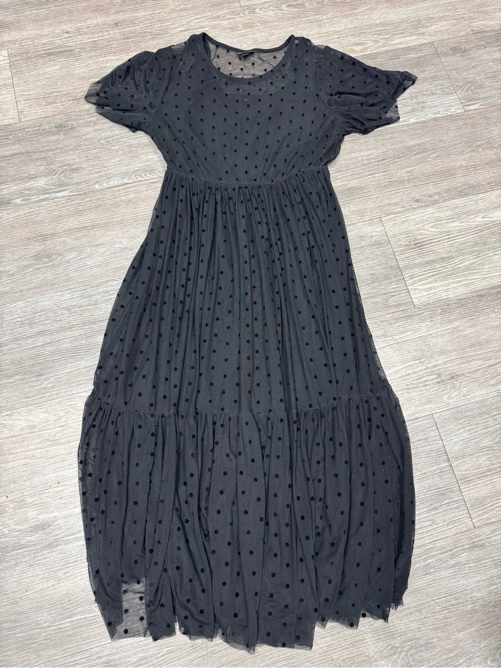 torrid Black Swiss Dot Tiered Maxi Dress